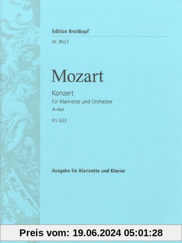 Klarinettenkonzert A-dur KV 622 - Ausgabe für Klarinette und Klavier (EB 8523)